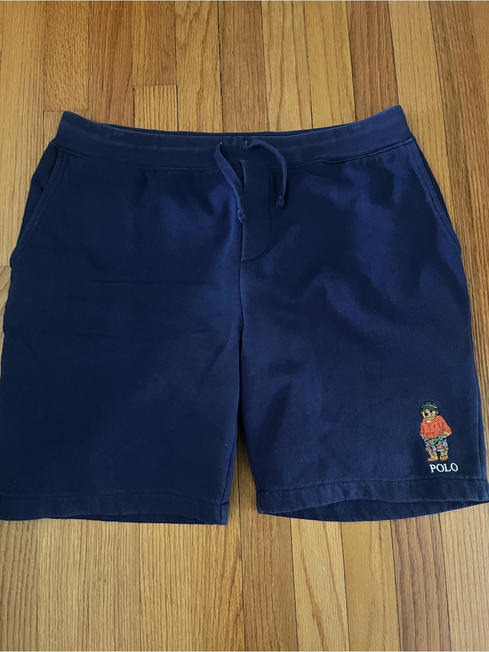 Polo Ralph Lauren Navy Men's Bear Embroidered Athletic Shorts Size Large